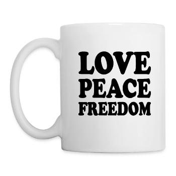 Love peace freedom - Tasse - Weiß - Links