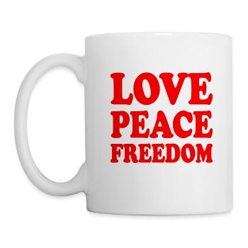 Love peace freedom - Tasse - Weiß - Links