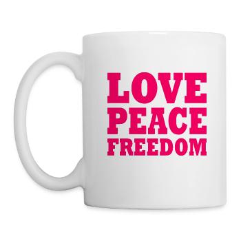 Love peace freedom - Mug blanc - blanc - Gauche