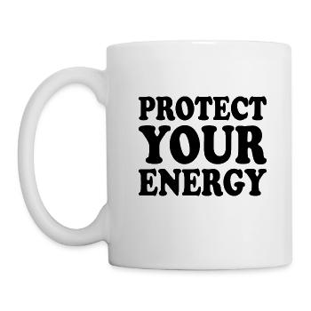 Protect your energy - Tasse - Weiß - Links