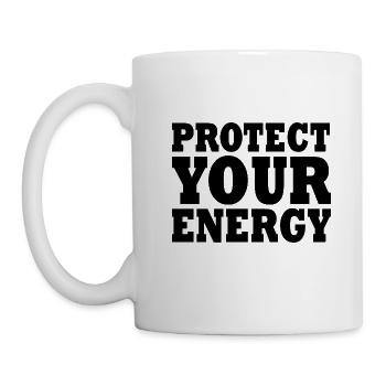 Protect your energy - Tasse - Weiß - Links