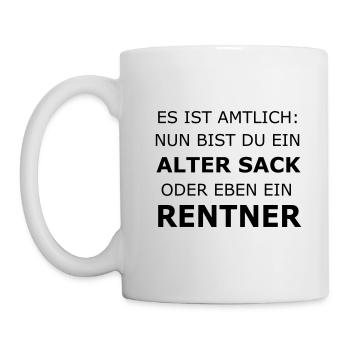 Alter Sack oder Rentner - tolles Abschiedsgeschenk - Tasse - Weiß - Links