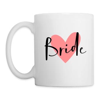 Bride rosa Herz Junggesellinnenabschied - Tasse - Weiß - Links