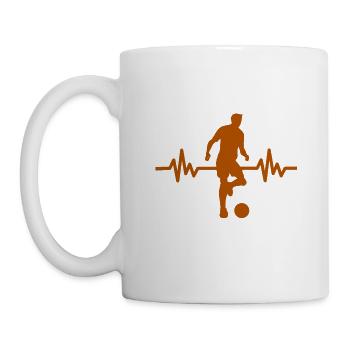 Herzschlag - Soccer / Sportverein Kicker Fußball - Tasse - Weiß - Links