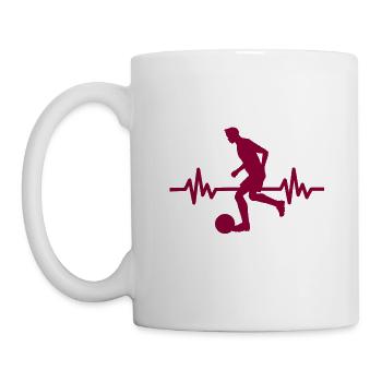 Herzschlag - Soccer / Sportverein Kicker Fußball - Tasse - Weiß - Links