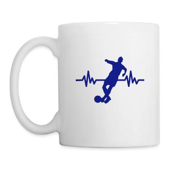 Herzschlag - Soccer / Sportverein Kicker Fußball - Tasse - Weiß - Links
