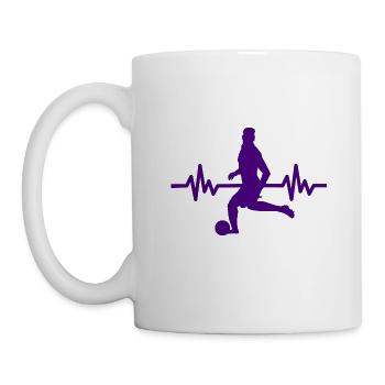 Herzschlag - Soccer / Sportverein Kicker Fußball - Tasse - Weiß - Links