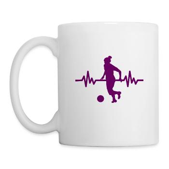 Herzschlag - Soccer / Sportverein Kicker Fußball - Tasse - Weiß - Links