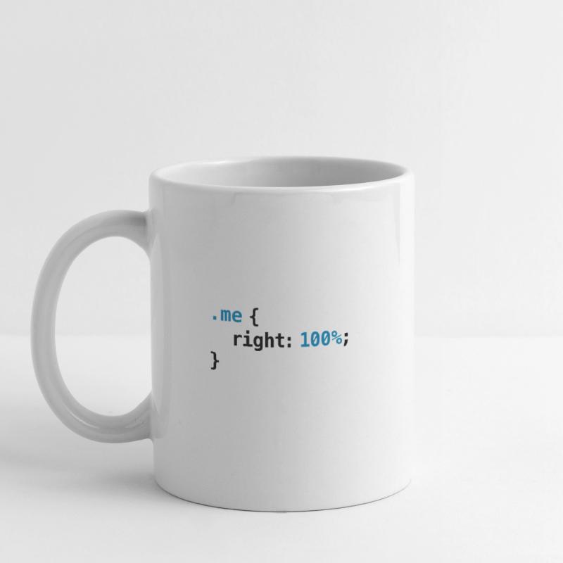 Funny geek - CSS Right 100% Programmer Nerd Tech Mug