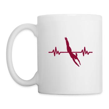 Heartbeat Swimmer - Diver Water Sports Athlete - Mug - white - Left
