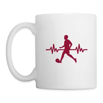 Herzschlag - Soccer / Sportverein Kicker Fußball - Tasse - Weiß - Links