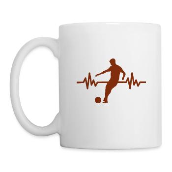 Herzschlag - Soccer / Sportverein Kicker Fußball - Tasse - Weiß - Links