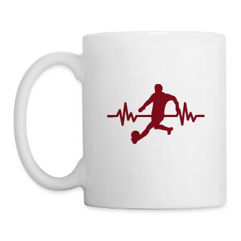 Herzschlag - Soccer / Sportverein Kicker Fußball - Tasse - Weiß - Links