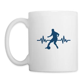 Herzschlag - Soccer / Sportverein Kicker Fußball - Tasse - Weiß - Links