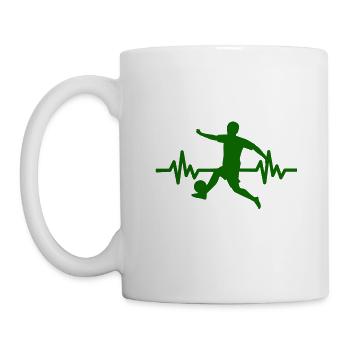 Herzschlag - Soccer / Sportverein Kicker Fußball - Tasse - Weiß - Links