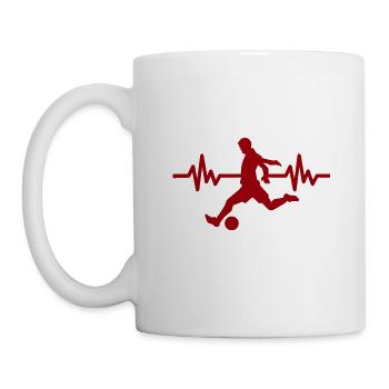 Herzschlag - Soccer / Sportverein Kicker Fußball - Tasse - Weiß - Links