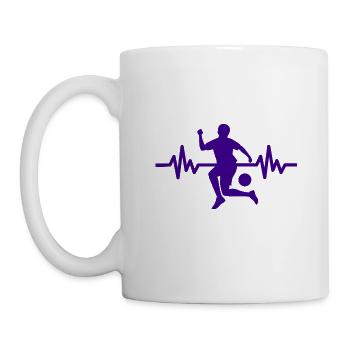 Herzschlag - Soccer / Sportverein Kicker Fußball - Tasse - Weiß - Links