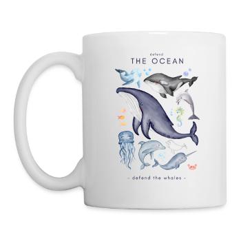 defend the whales - ocean - Mug - white - Left