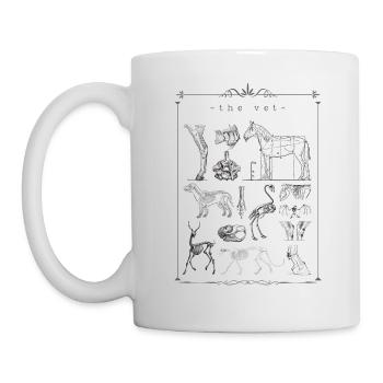 Veterinarian retro vintage skeleton - Mug - white - Left