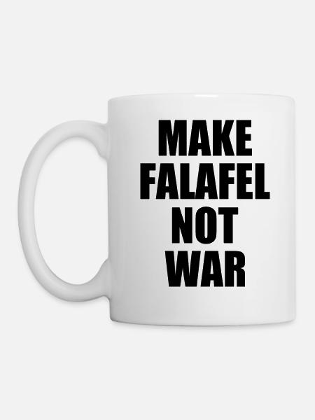 Make falafel not war - Tasse - Weiß