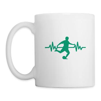 Herzschlag - Soccer / Sportverein Kicker Fußball - Tasse - Weiß - Links