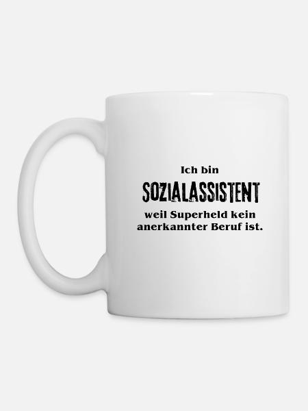 Sozialassistent - weil Superheld kein anerkannter - Tasse - Weiß