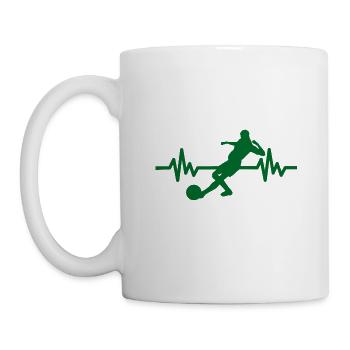 Herzschlag - Soccer / Sportverein Kicker Fußball - Tasse - Weiß - Links