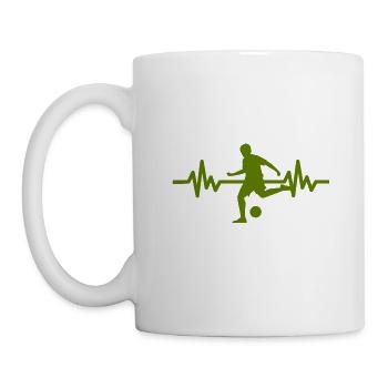 Herzschlag - Soccer / Sportverein Kicker Fußball - Tasse - Weiß - Links