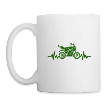 Heartbeat Motorrad - Maschine Motorsport Freiheit - Tasse - Weiß - Links