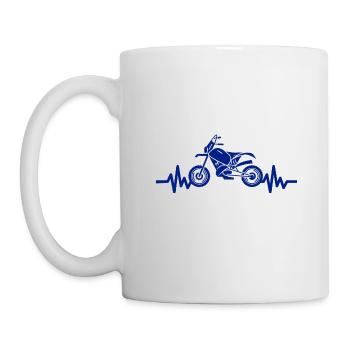 Heartbeat Motorrad - Motorcross - Tasse - Weiß - Links
