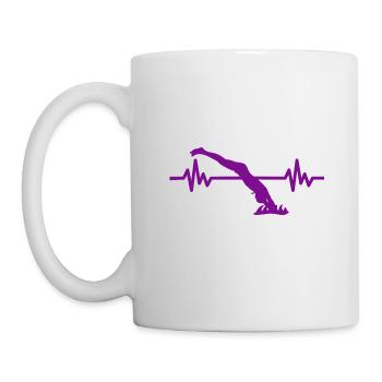 Heartbeat Swimmer - Diver Water Sports Athlete - Mug - white - Left