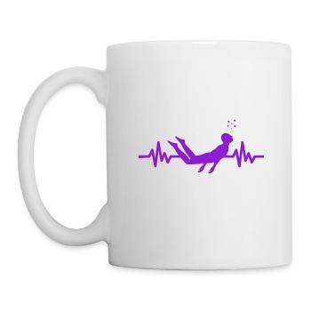 Heartbeat Swimmer - Diver Water Sports Athlete - Mug - white - Left