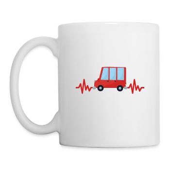 Auto - Wagen - Herzschlag - Autobus - Style - Tasse - Weiß - Links