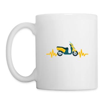 Heartbeat Motorrad - Motorroller Mofa Moped - Tasse - Weiß - Links