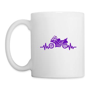 Heartbeat Motorcycle - Machine Motorsport Freedom - Mug - white - Left