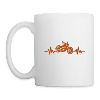 Heartbeat Motorrad - Biker - Chopper - Freiheit - Tasse - Weiß - Links