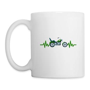 Heartbeat Motorcycle - Biker - Chopper - Freedom - Mug - white - Left