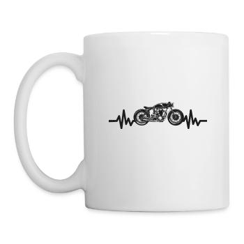 Heartbeat Motorcycle - Biker - Chopper - Freedom - Mug - white - Left