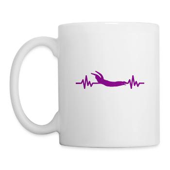 Heartbeat Swimmer - Diver Water Sports Athlete - Mug - white - Left