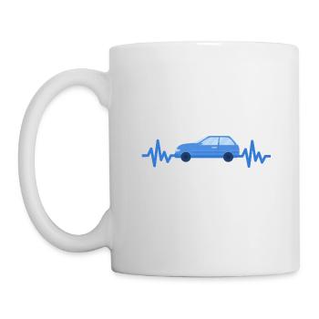 Auto - Wagen - Herzschlag -Automobile - Style - Tasse - Weiß - Links