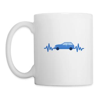 Auto - Wagen - Herzschlag -Automobile - Style - Tasse - Weiß - Links