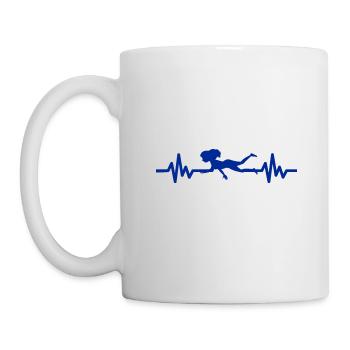 Heartbeat Swimmer - Diver Water Sports Athlete - Mug - white - Left