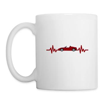Sports car - Racing driver - Convertible - Heartbeat - Mug - white - Left