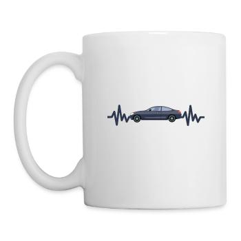 Auto - Wagen - Herzschlag - Luxus - Style - Tasse - Weiß - Links