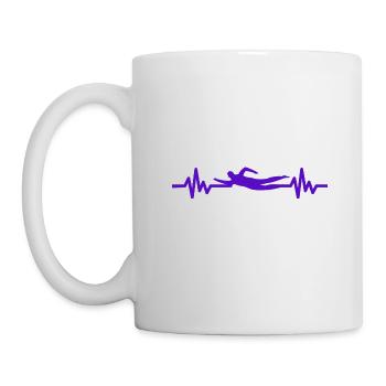 Heartbeat Swimmer - Diver Water Sports Athlete - Mug - white - Left