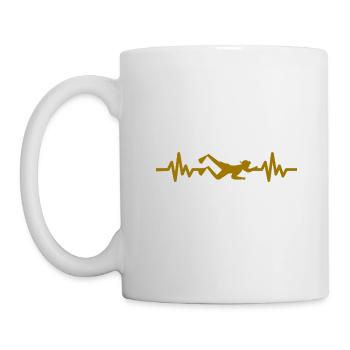 Heartbeat Swimmer - Diver Water Sports Athlete - Mug - white - Left