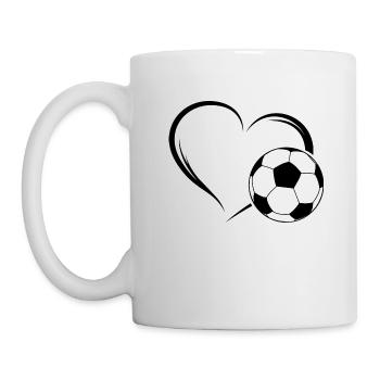 Fußball Liebe Herz - Tasse - Weiß - Links
