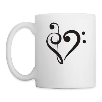 Clef Bass Clé cadeau musique violon - Mug blanc - blanc - Gauche