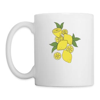 Zitrone - Tasse - Weiß - Links