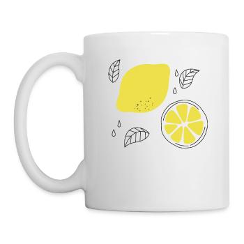 Zitrone Sommer - Tasse - Weiß - Links